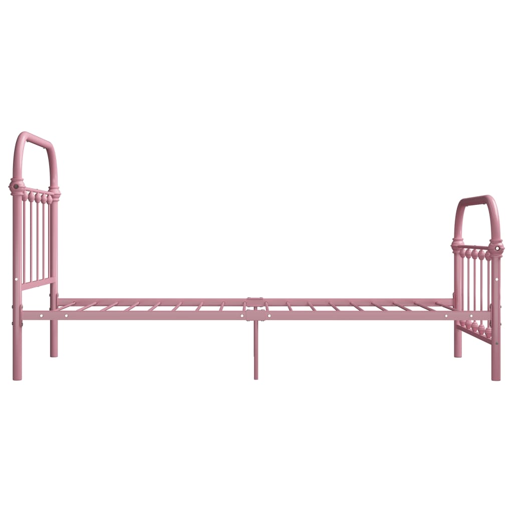 284510 vidaXL Bed Frame without Mattress Pink Metal 90x200 cm