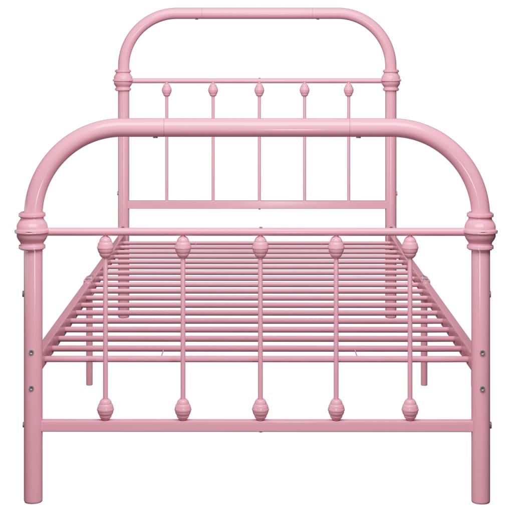 284510 vidaXL Bed Frame without Mattress Pink Metal 90x200 cm
