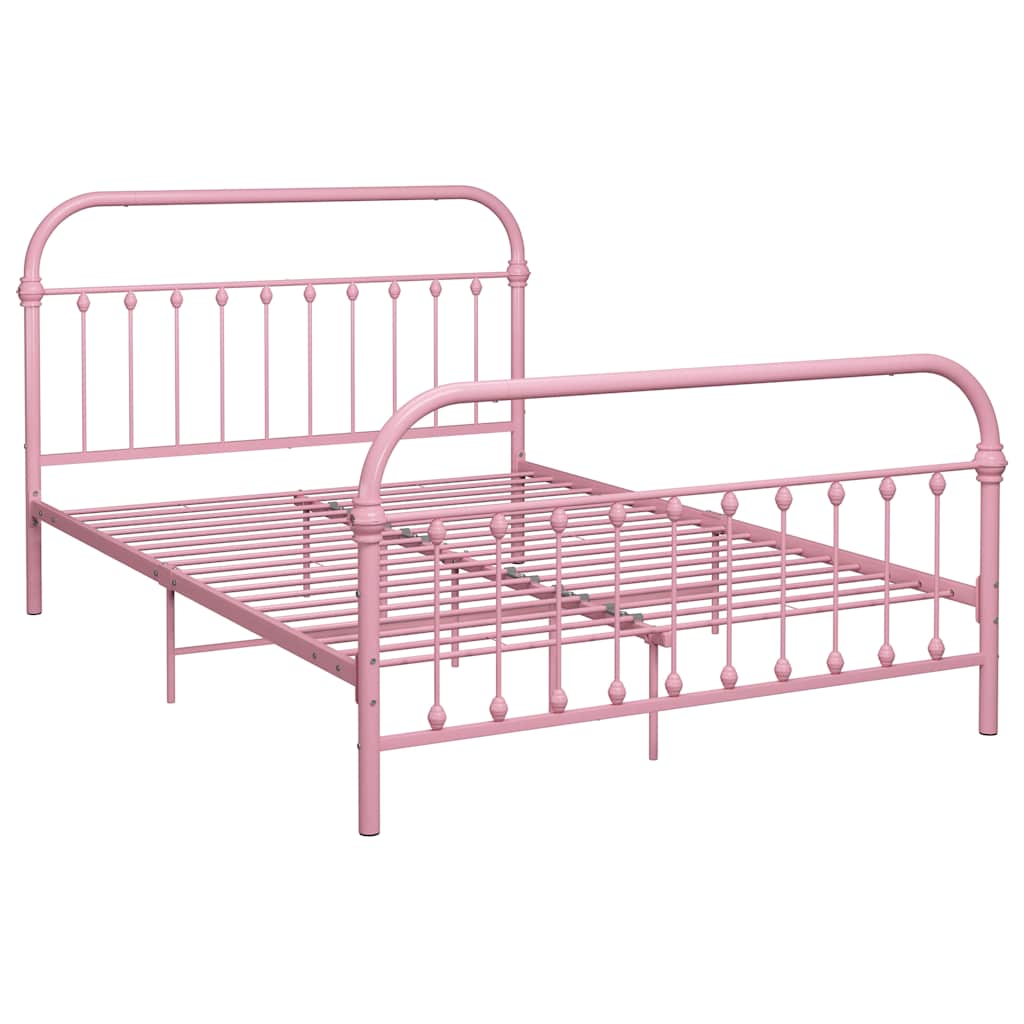 284512 vidaXL Bed Frame without Mattress Pink Metal 120x200 cm
