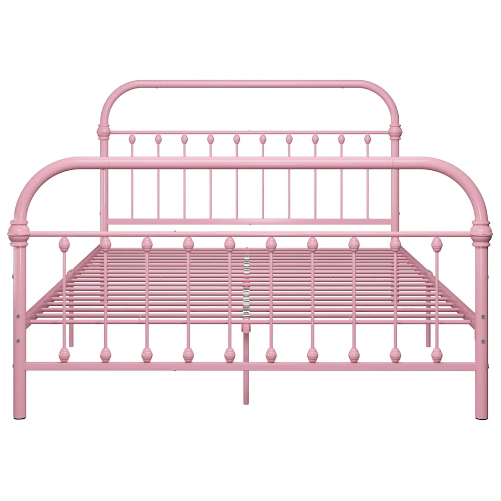 284512 vidaXL Bed Frame without Mattress Pink Metal 120x200 cm