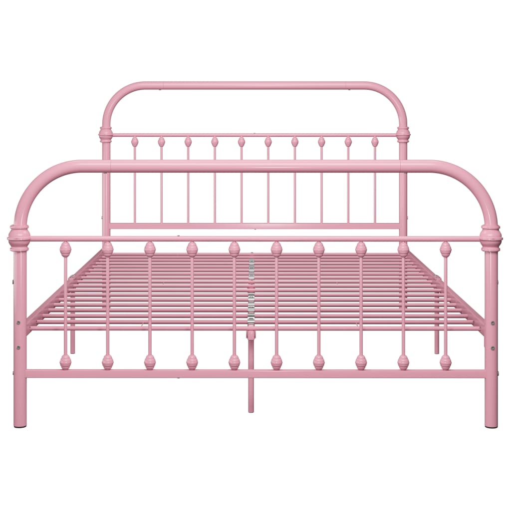 284513 vidaXL Bed Frame without Mattress Pink Metal 140x200 cm