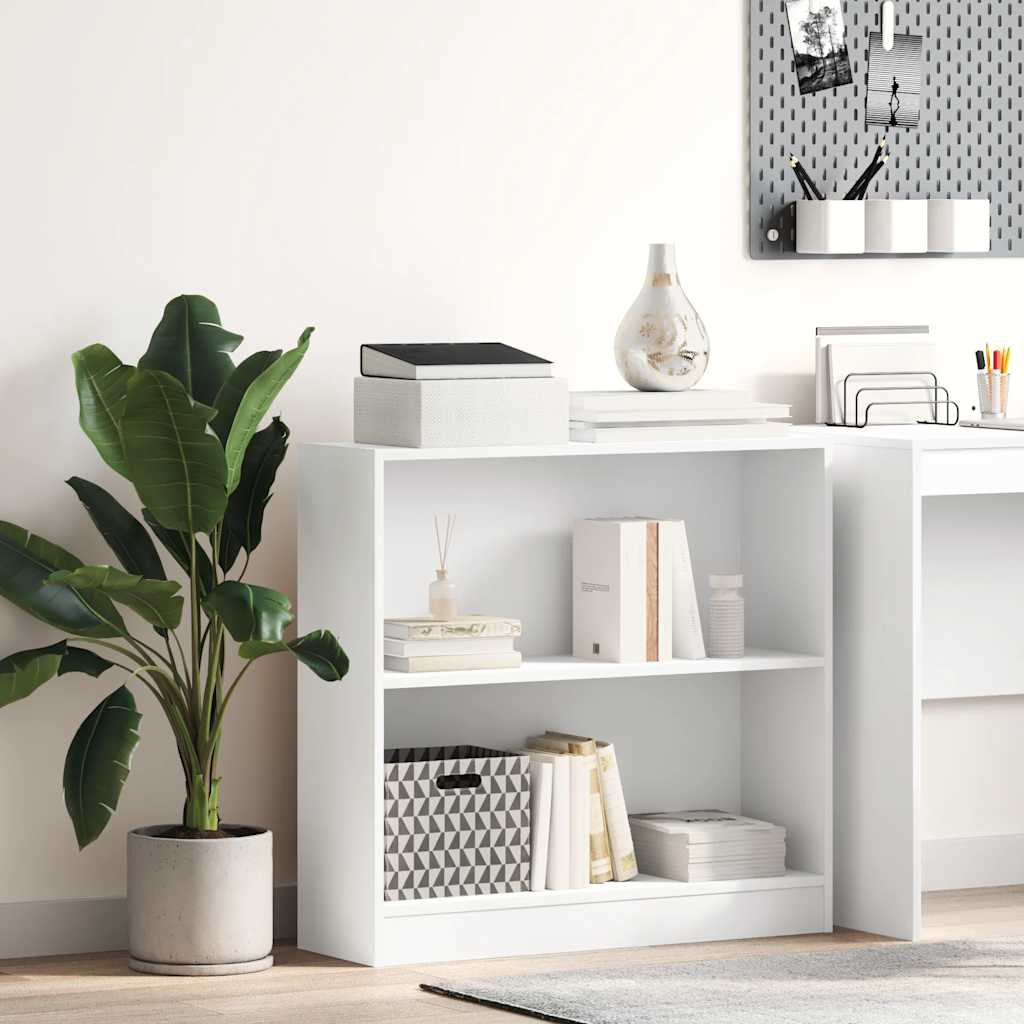 Bookshelf White 80x24x75 cm Engineered Wood
