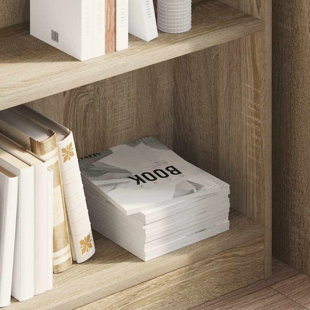 Bookshelf Sonoma Oak 80x24x75 cm Engineered Wood