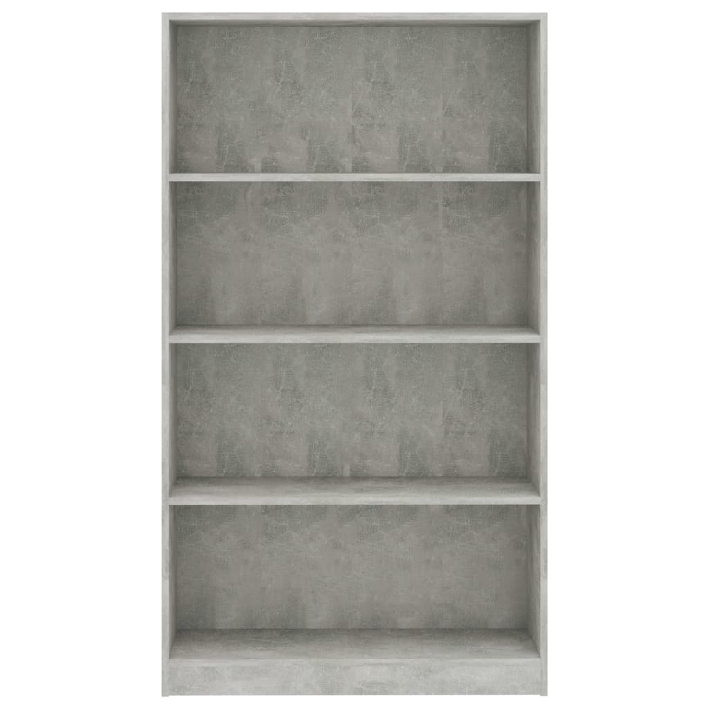 4-Tier Book Cabinet Concrete Grey 80x24x142 cm Engineered Wood