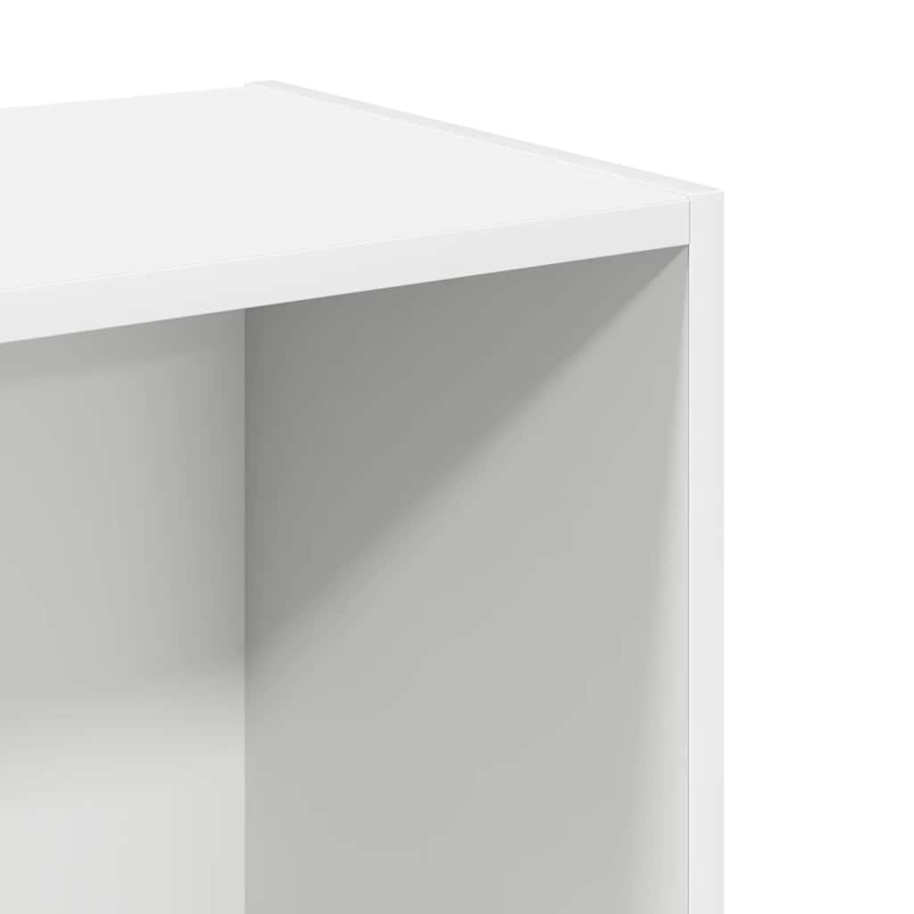 2-Tier Book Cabinet White 40x30x76.5 cm Engineered Wood