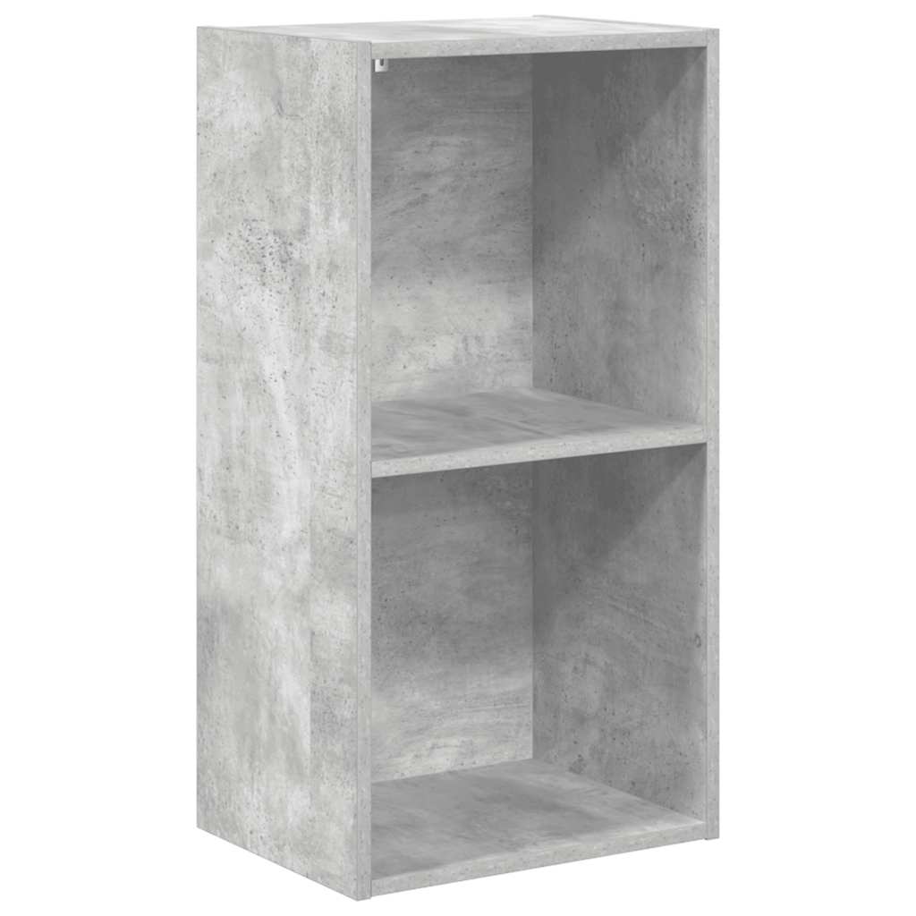2-Tier Book Cabinet Concrete Grey 40x30x76.5 cm Engineered Wood