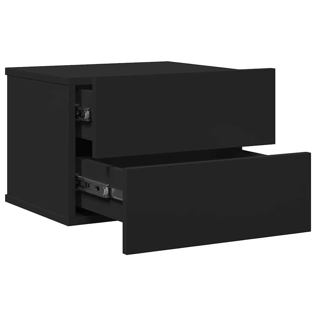 Bedside Cabinets 2 pcs Black 40x30x30 cm Engineered Wood