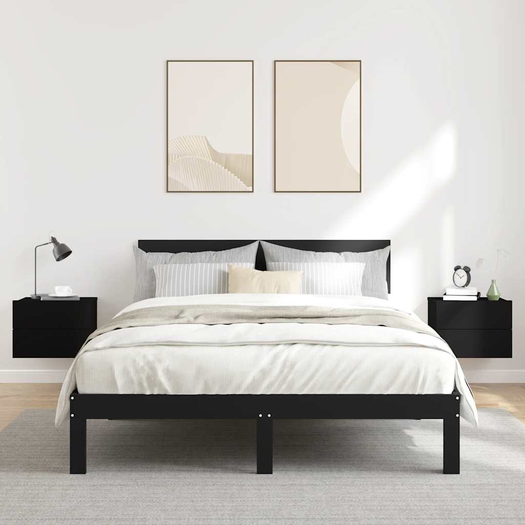 Bedside Cabinets 2 pcs Black 40x30x30 cm Engineered Wood