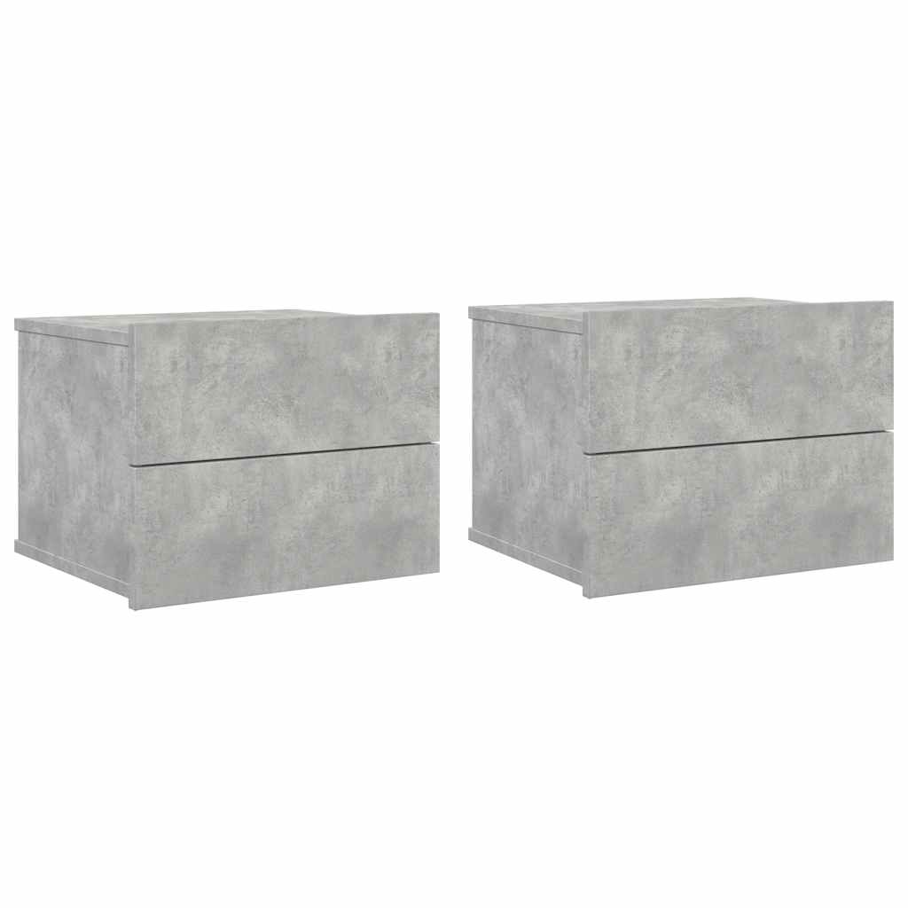 Bedside Cabinets 2 pcs Concrete Grey 40x30x30 cm Engineered Wood