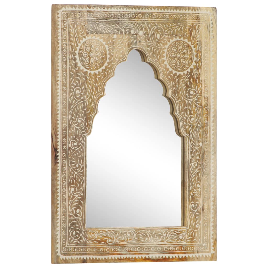 Hand Painted Mirror 40X55 Cm Solid Mango Wood