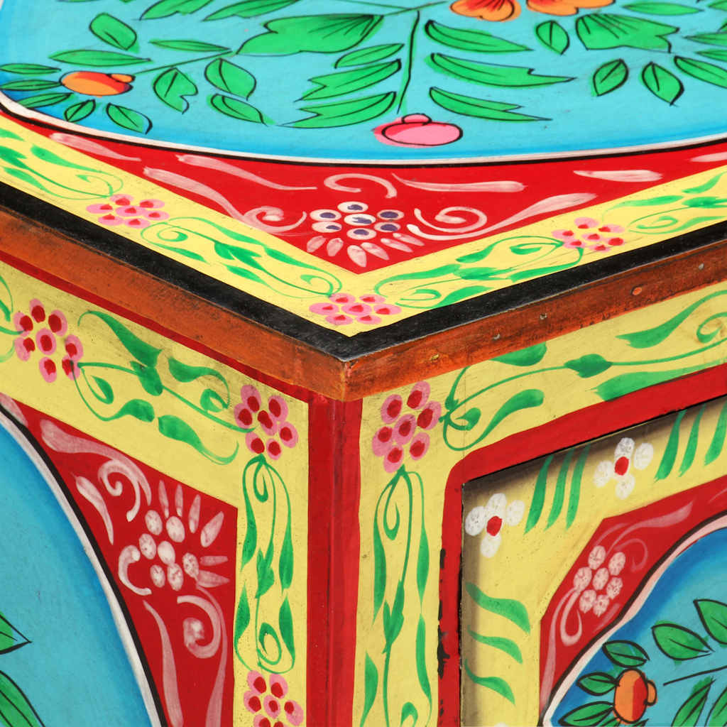 Hand Painted bedside Cabinet 40x30x50 cm Solid Mango Wood