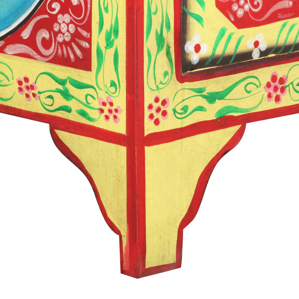 Hand Painted bedside Cabinet 40x30x50 cm Solid Mango Wood