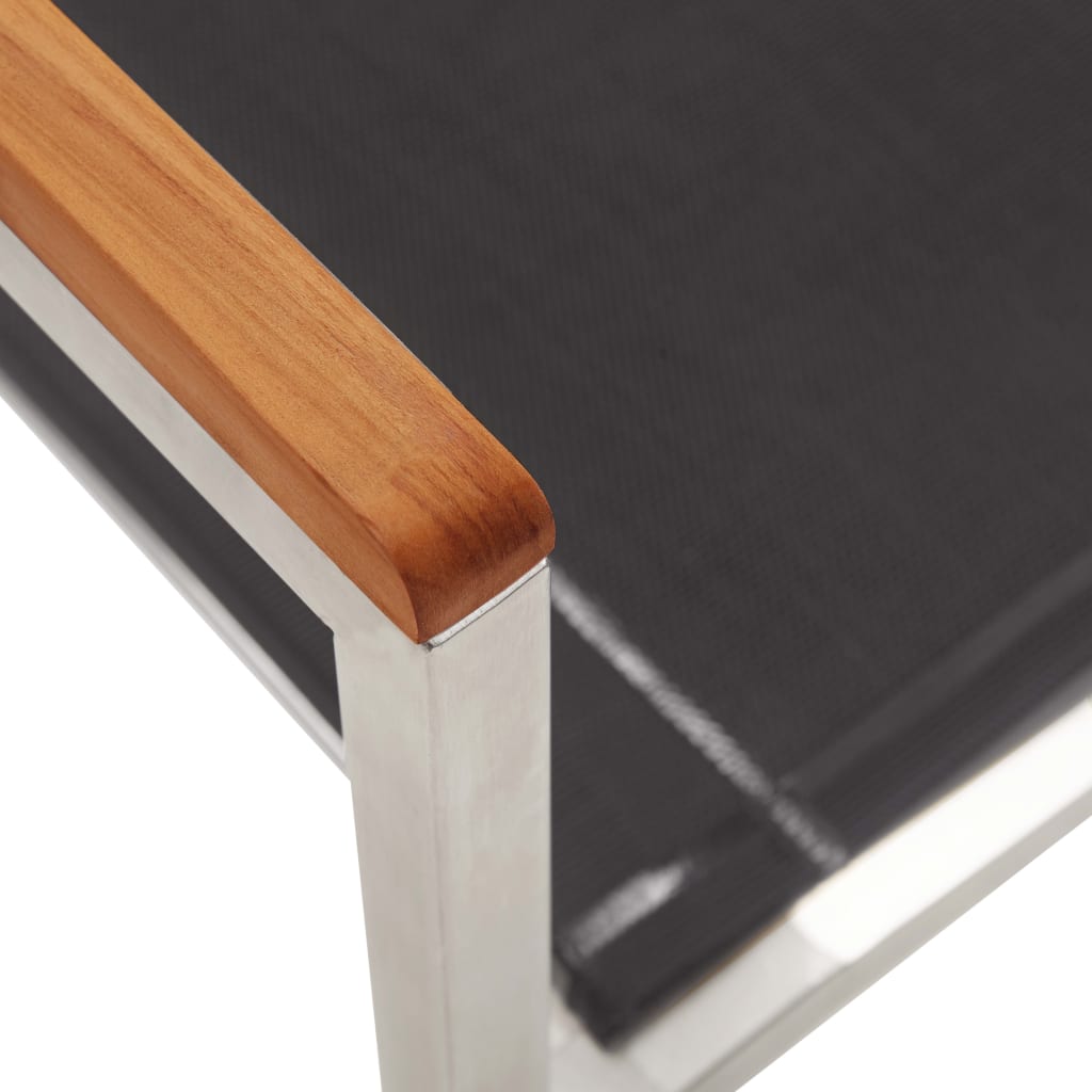 Garden Chairs 4 pcs Textilene and Stainless Steel Grey