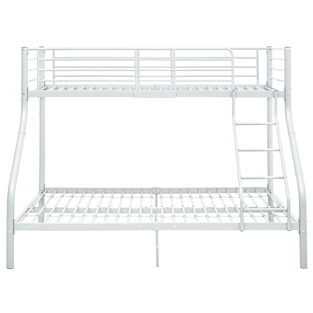 Bunk Bed Frame without Mattress White Metal 140x200 cm/90x200 cm