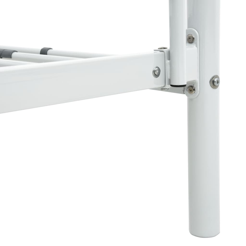 Bunk Bed Frame without Mattress White Metal 140x200 cm/90x200 cm