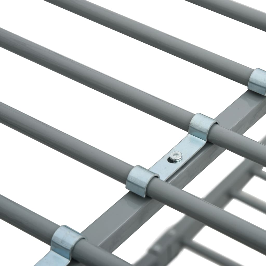 Bunk Bed Frame without Mattress Grey Metal 140x200 cm/90x200 cm