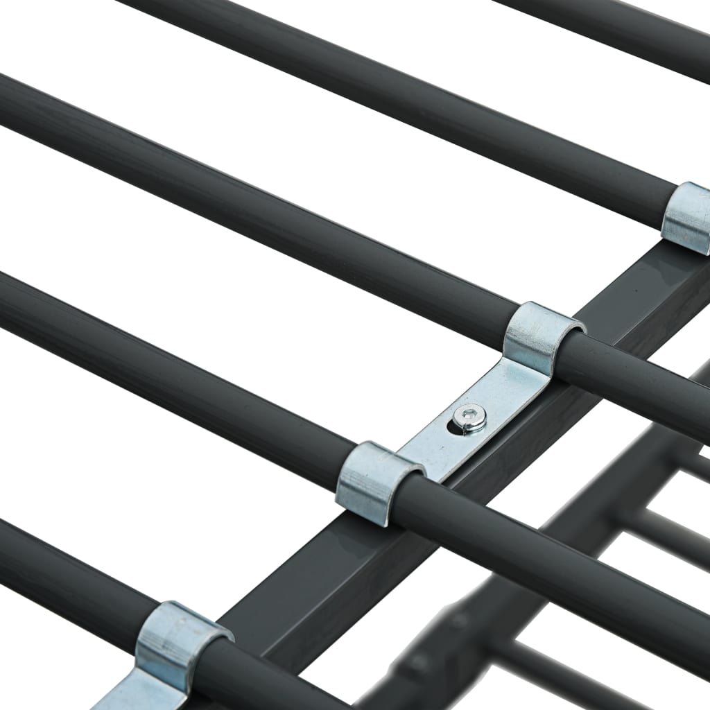 Bunk Bed Frame without Mattress Black Metal 140x200 cm/90x200 cm