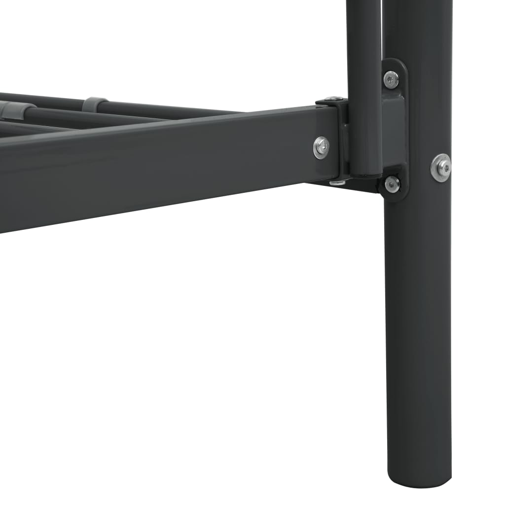 Bunk Bed Frame without Mattress Black Metal 140x200 cm/90x200 cm