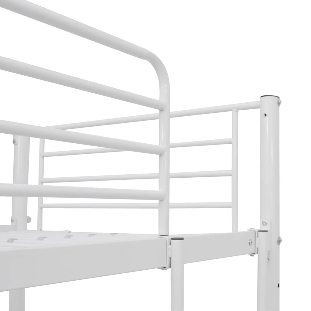 Bunk Bed with Table without Mattress White Metal 90x200 cm