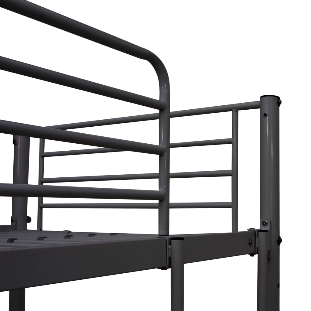 Bunk Bed with Table without Mattress Black Metal 90x200 cm