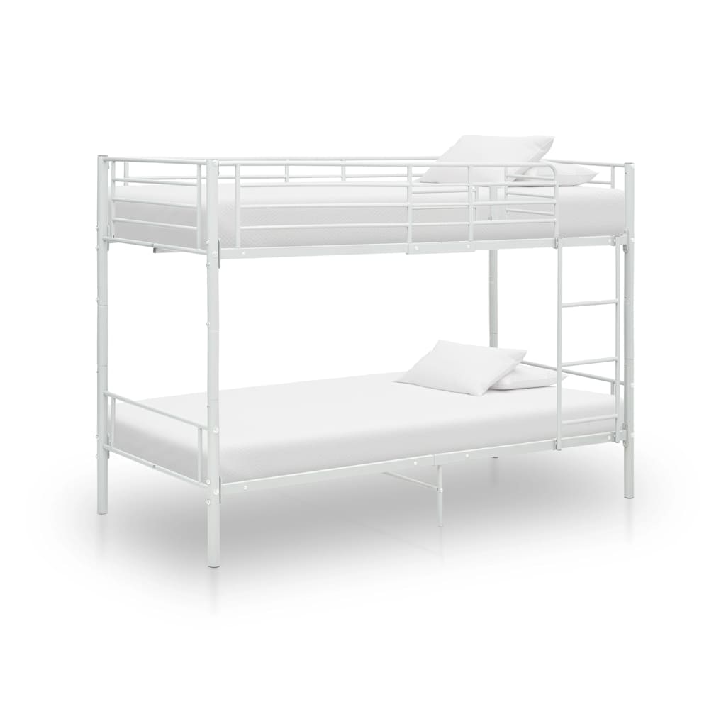 Bunk Bed without Mattress White Metal 90x200cm