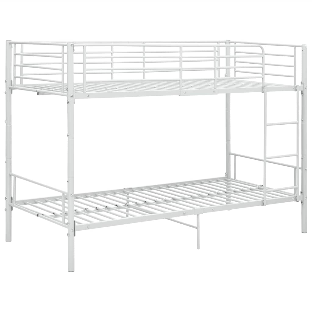 Bunk Bed without Mattress White Metal 90x200cm