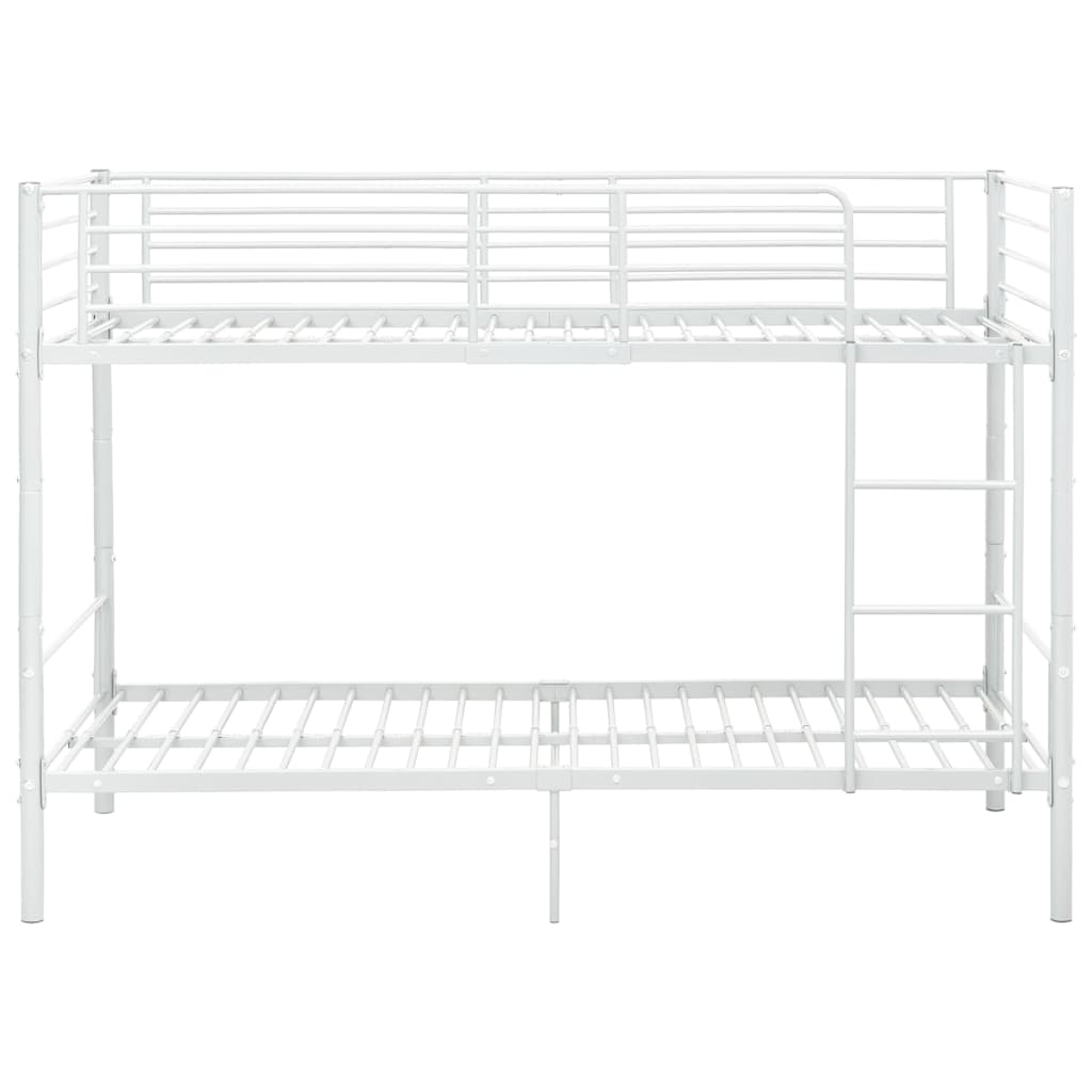 Bunk Bed without Mattress White Metal 90x200cm