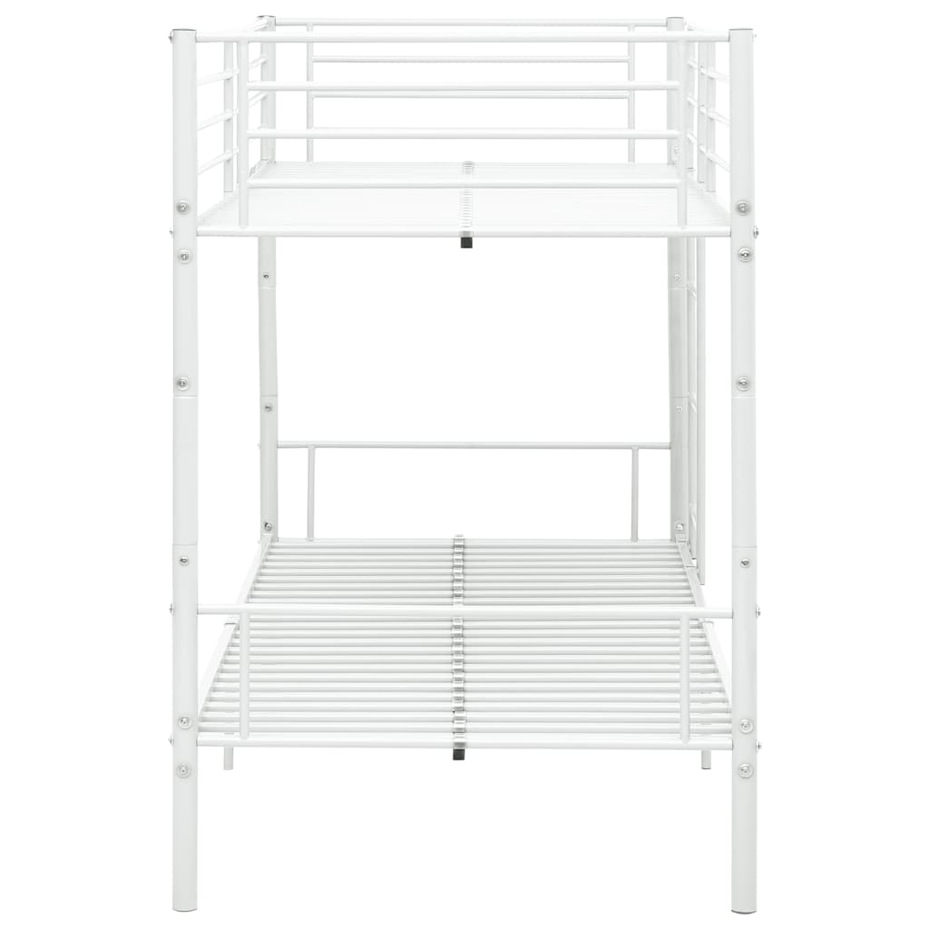 Bunk Bed without Mattress White Metal 90x200cm