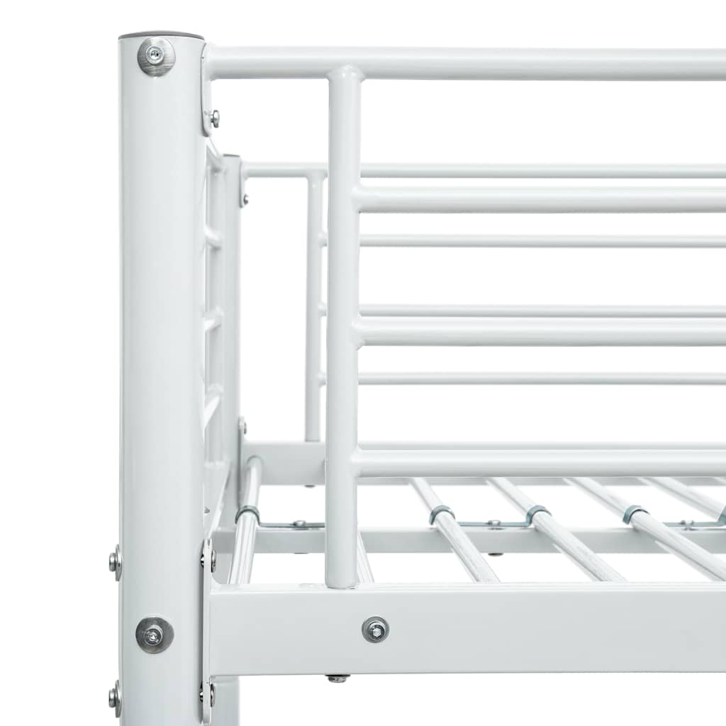 Bunk Bed without Mattress White Metal 90x200cm