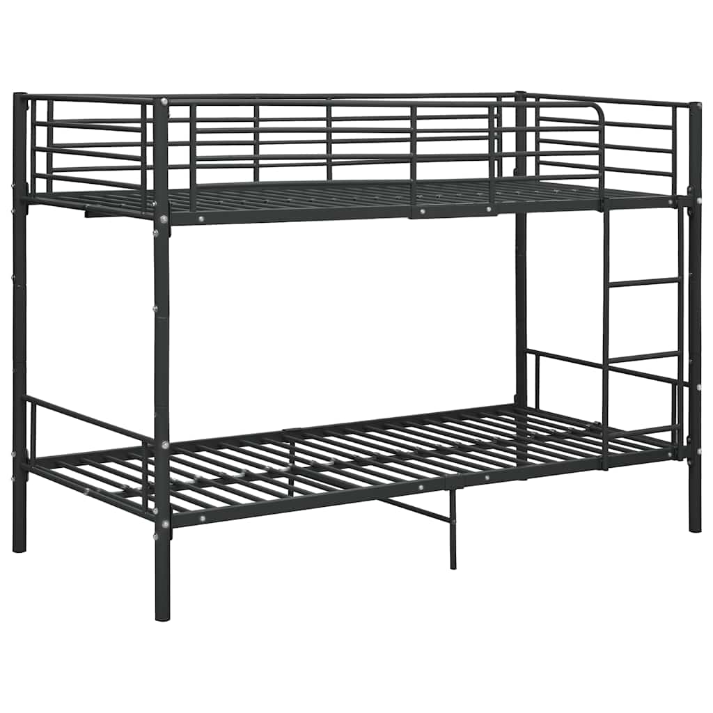 Bunk Bed without Mattress Black Metal 90x200cm