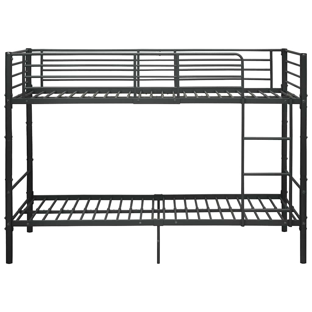Bunk Bed without Mattress Black Metal 90x200cm