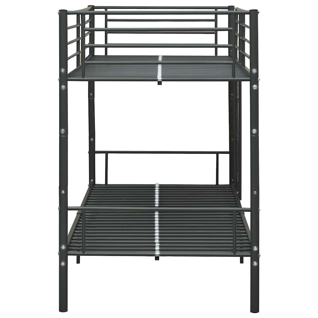 Bunk Bed without Mattress Black Metal 90x200cm