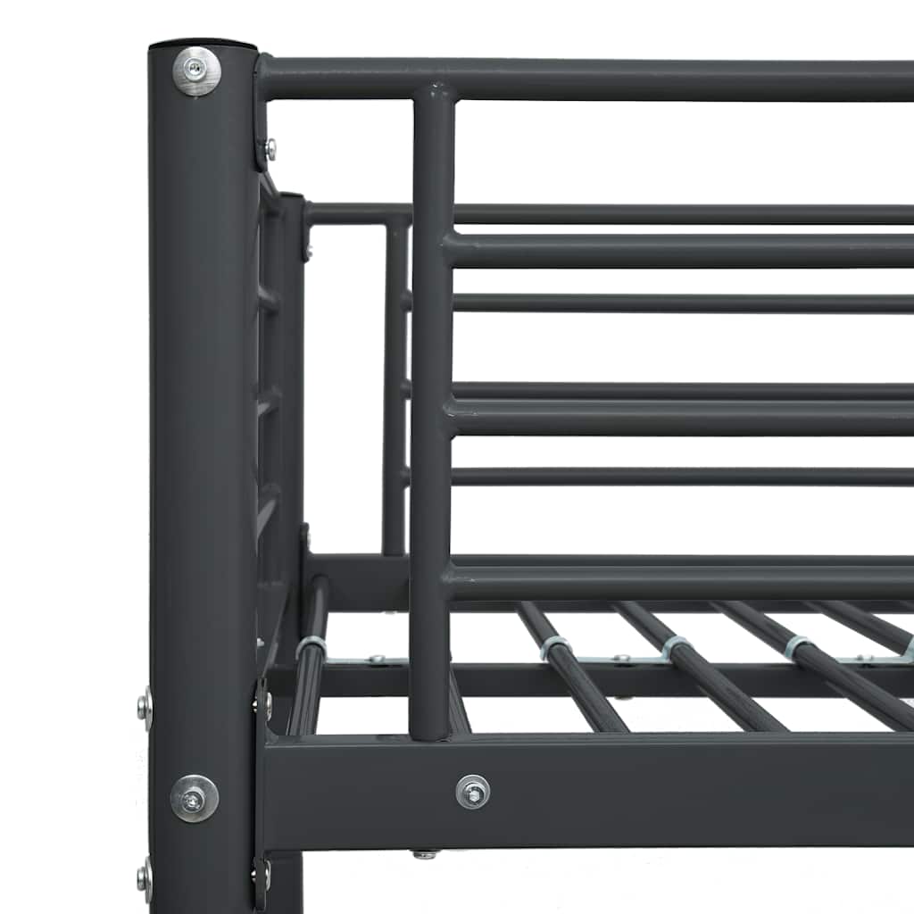 Bunk Bed without Mattress Black Metal 90x200cm