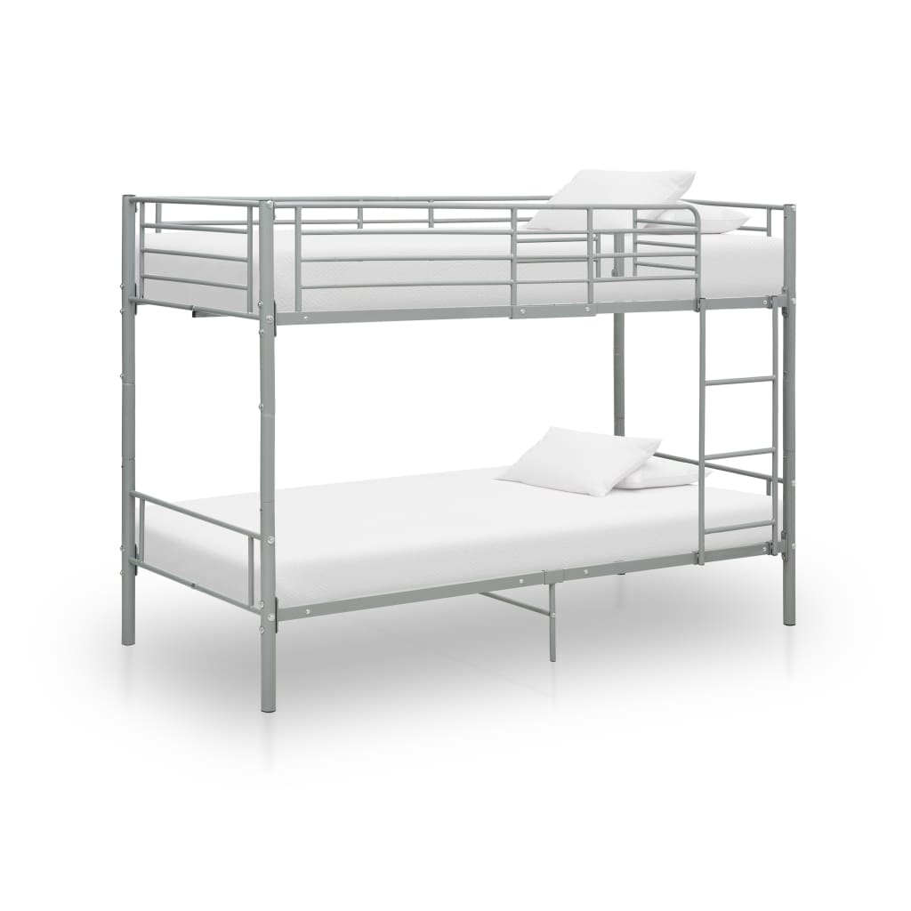 Bunk Bed without Mattress Grey Metal 90x200 cm