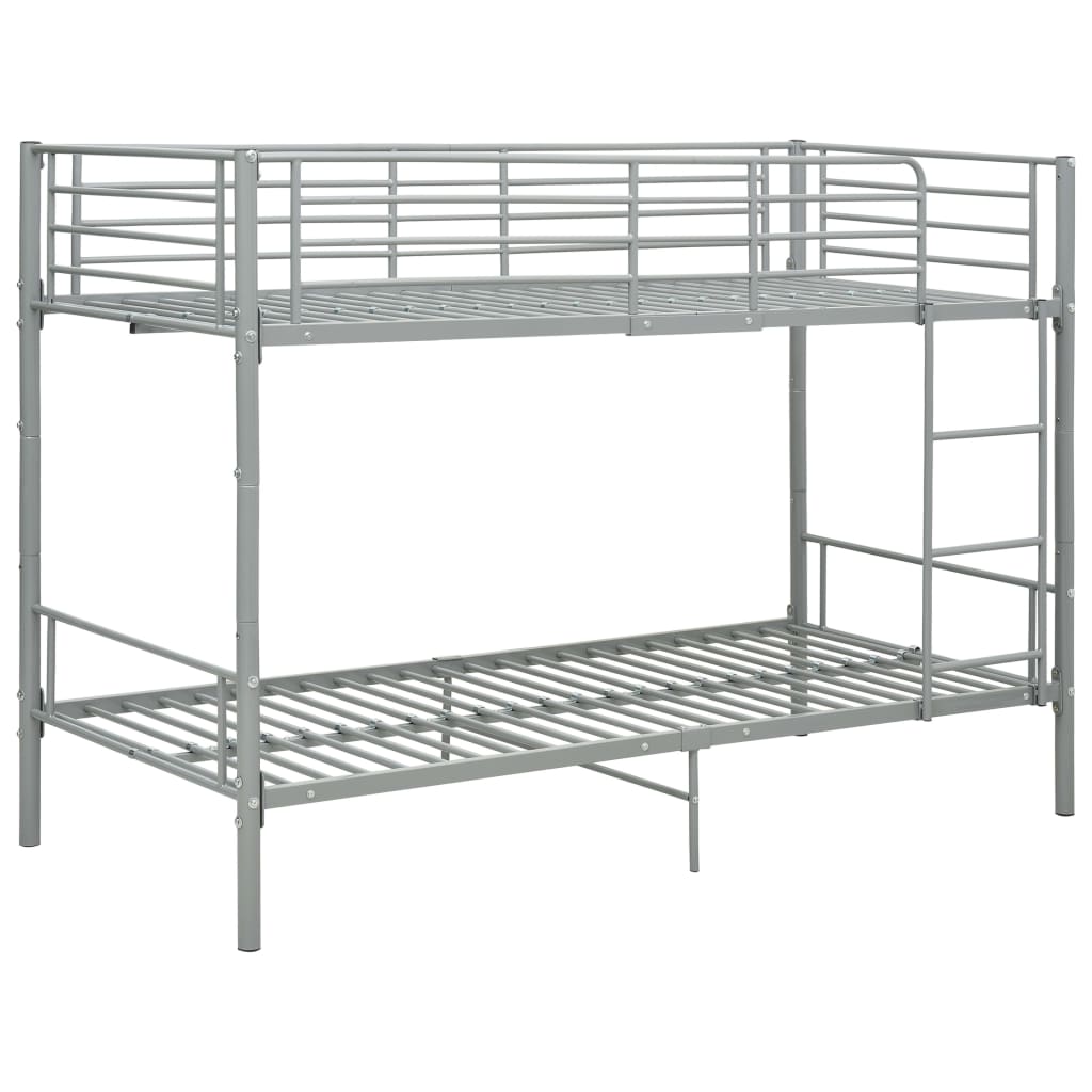 Bunk Bed without Mattress Grey Metal 90x200 cm
