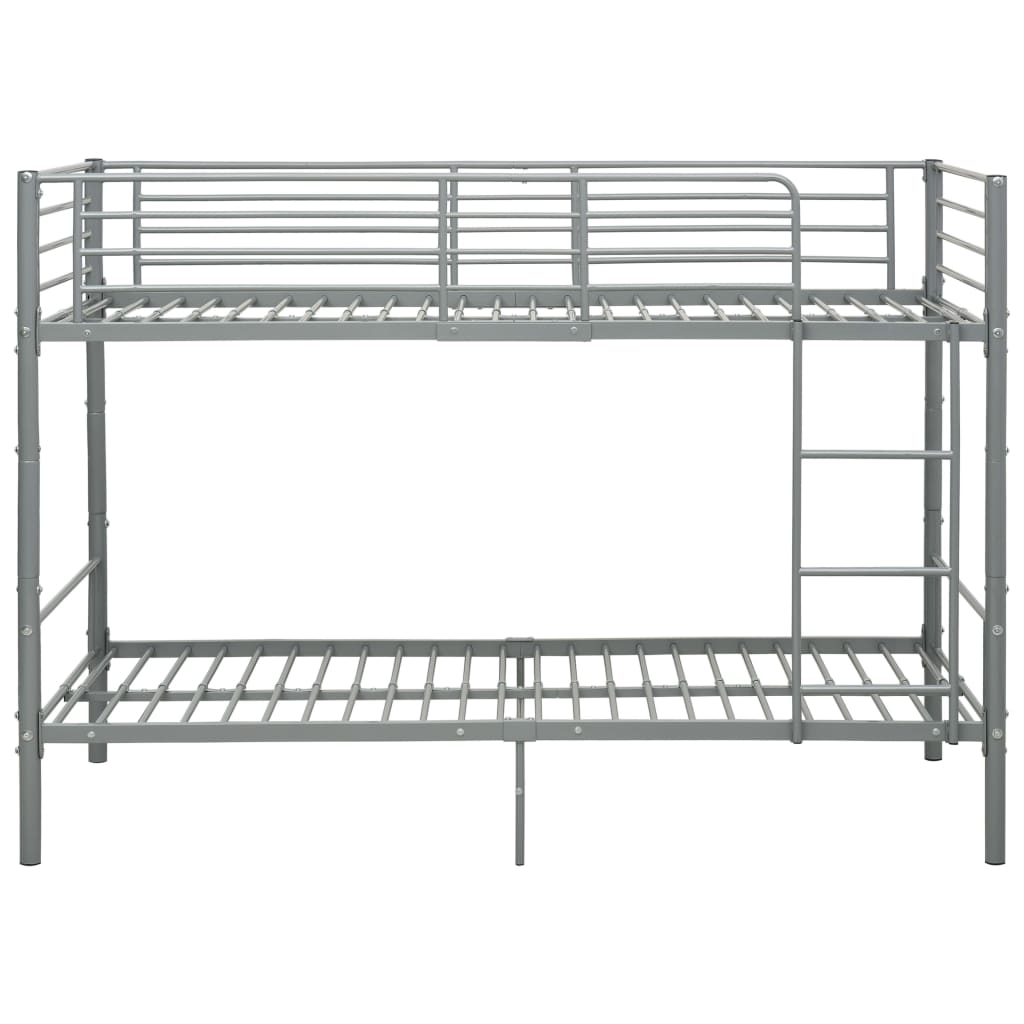 Bunk Bed without Mattress Grey Metal 90x200 cm