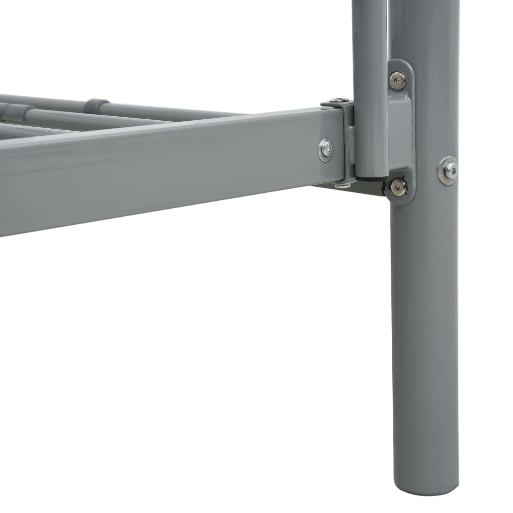 Bunk Bed without Mattress Grey Metal 90x200 cm