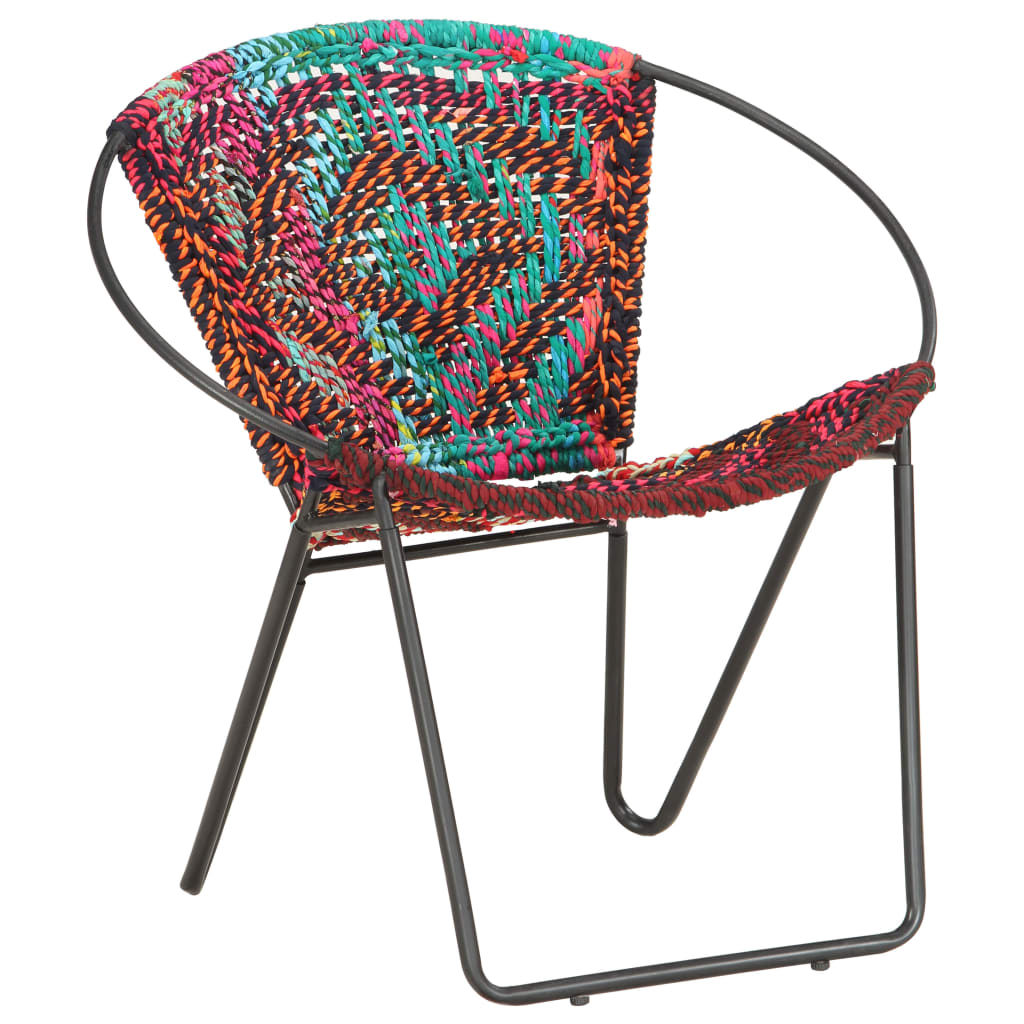 Circle Chair Multicolours Chindi Fabric