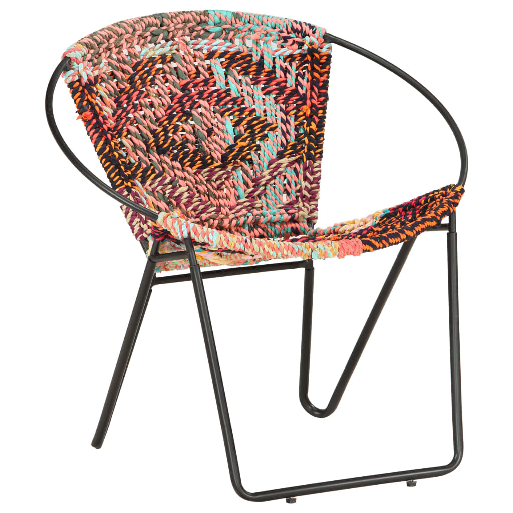 Circle Chair Multicolours Chindi Fabric