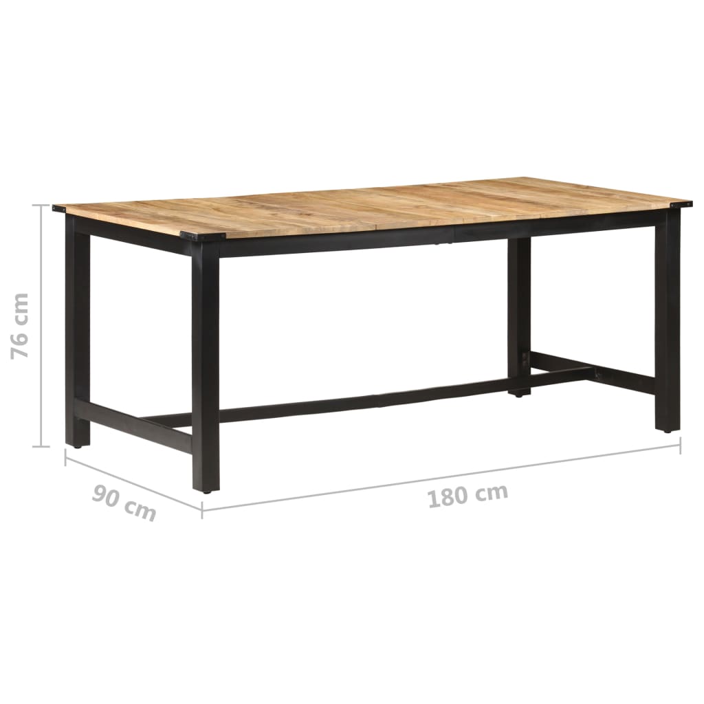 Dining Table 180x90x76 cm Solid Rough Mango Wood
