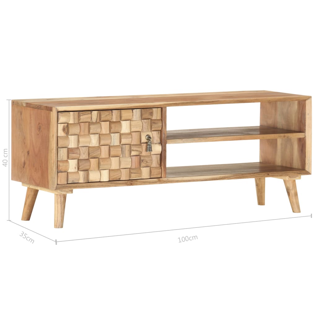 TV Cabinet 100x35x40 cm Solid Acacia Wood