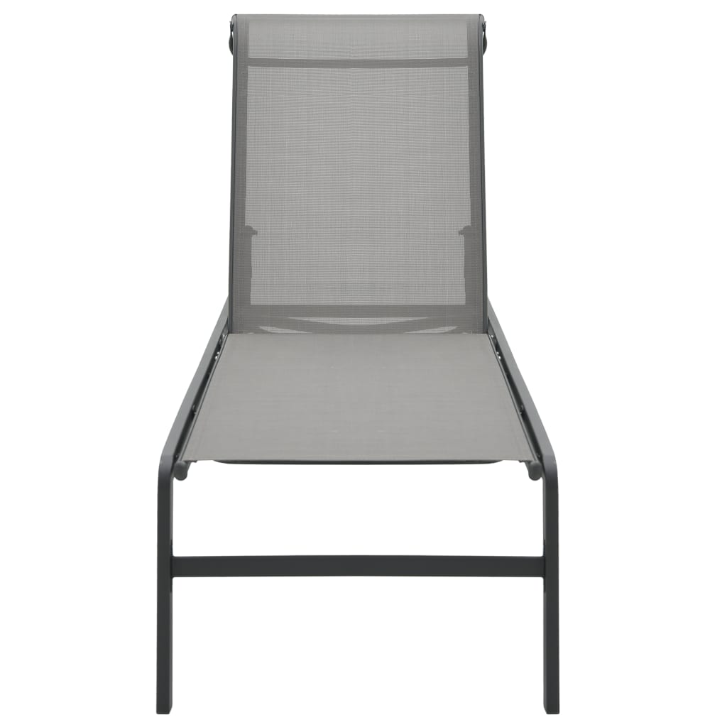 Sun Loungers 2 pcs with Table Textilene and Steel