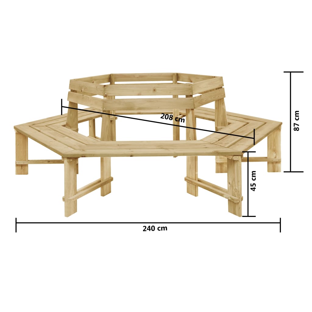 Garden Bench 240 cm Impregnated Pinewood