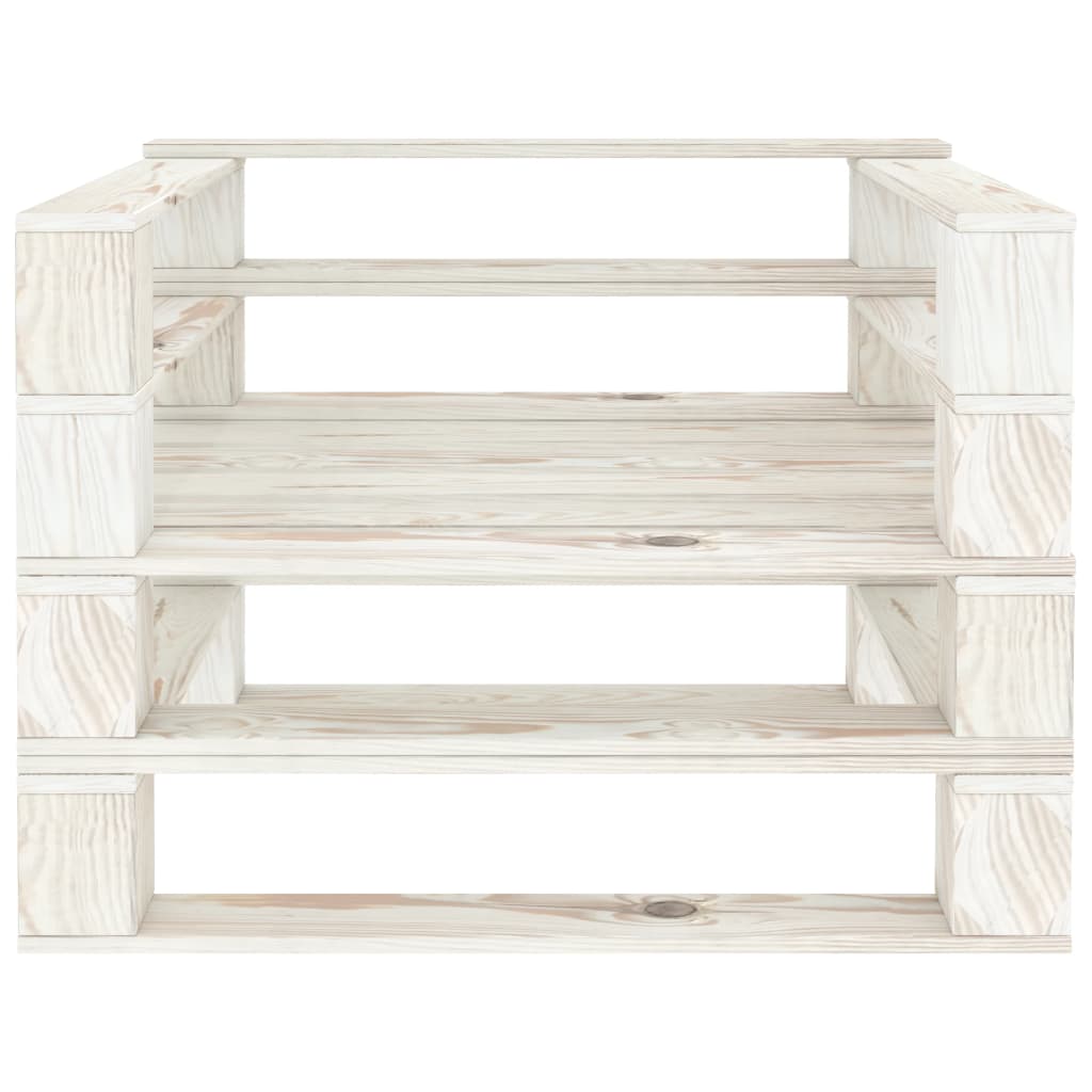 Garden Pallet Armchair Wood White