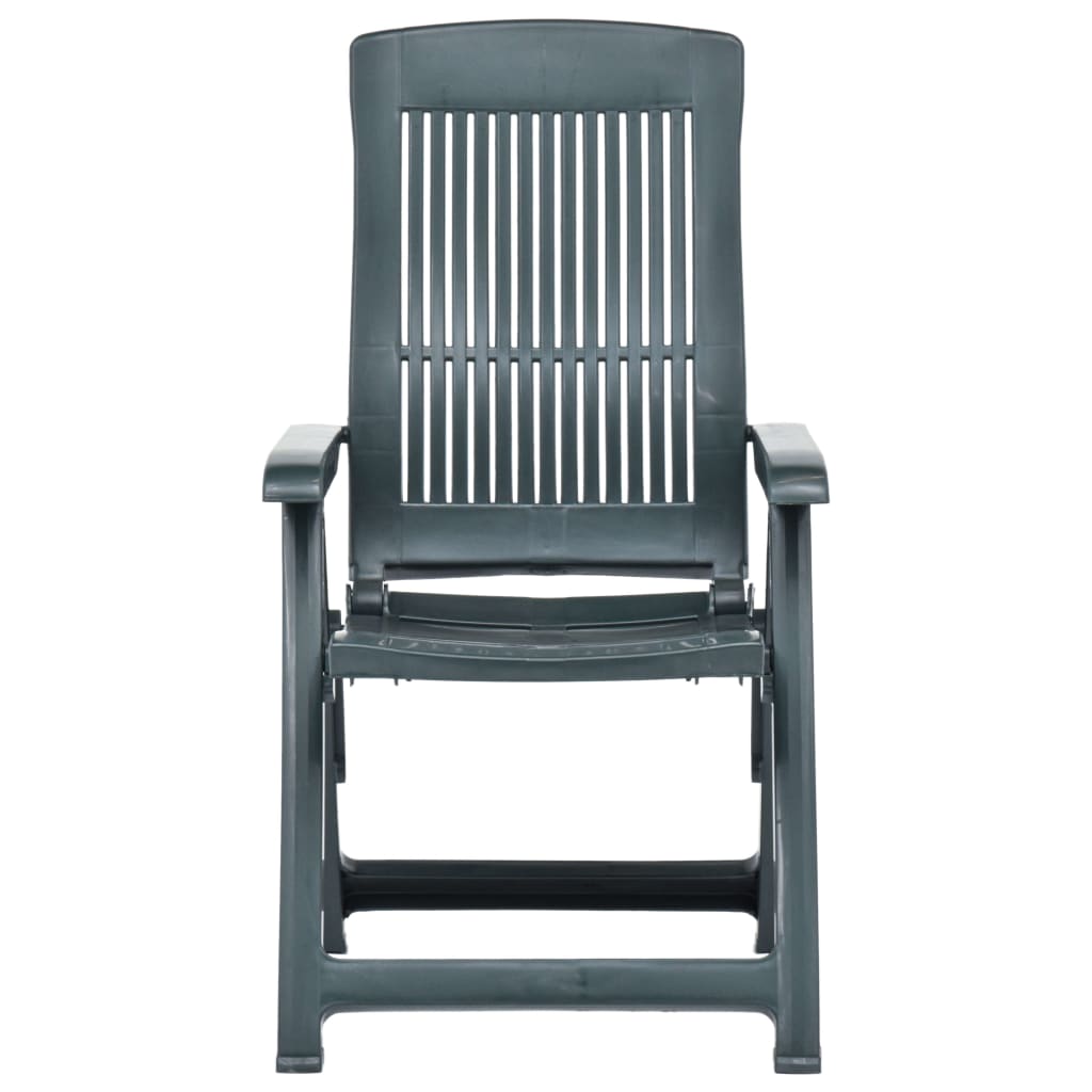 Garden Reclining Chairs 2 pcs Plastic Green