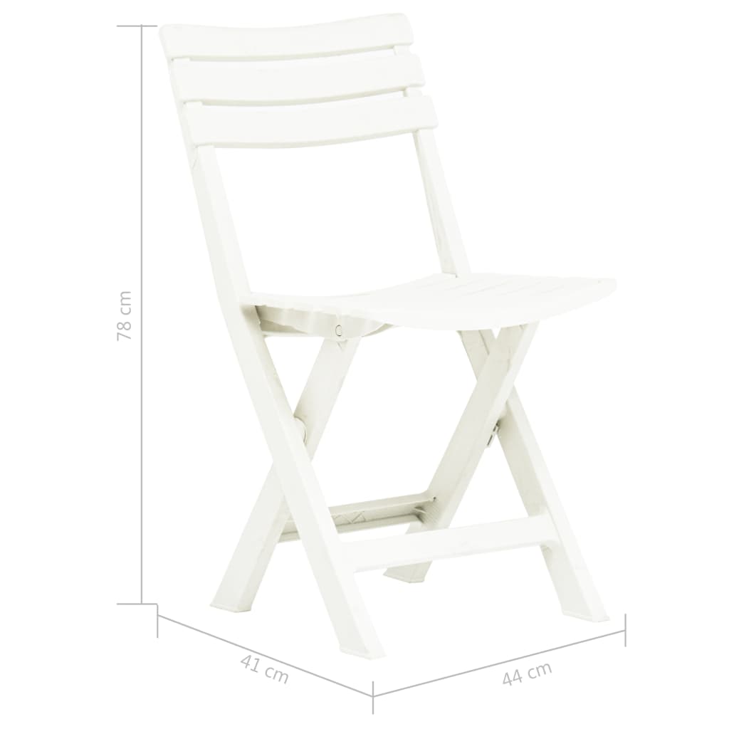 Folding Garden Chairs 2 pcs Plastic White