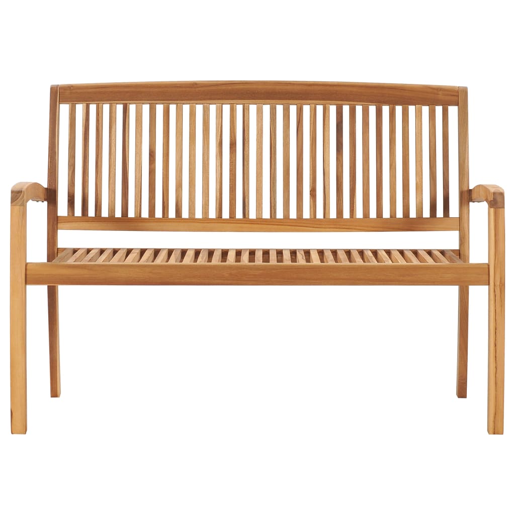 2-Seater Stacking Garden Bench 120 cm Solid Teak Wood