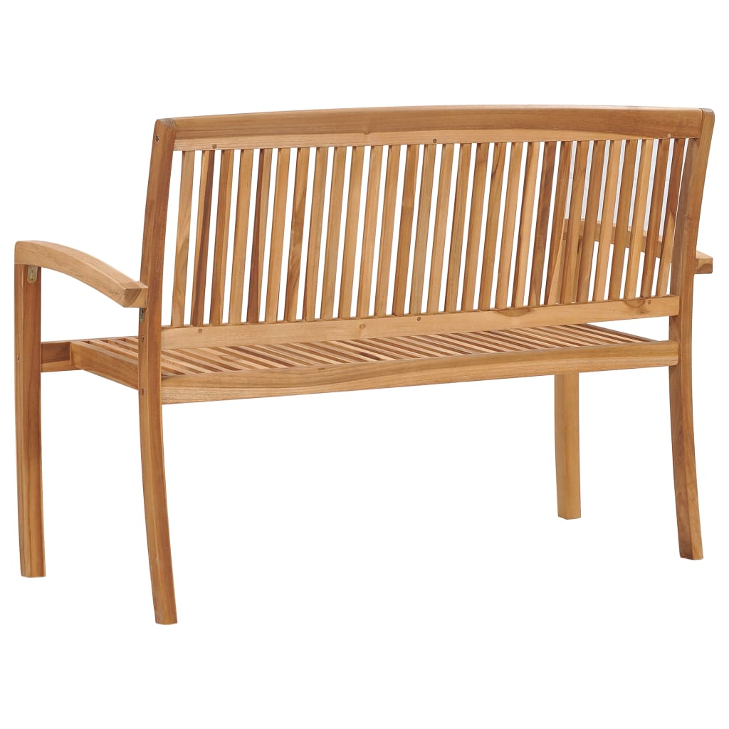 2-Seater Stacking Garden Bench 120 cm Solid Teak Wood