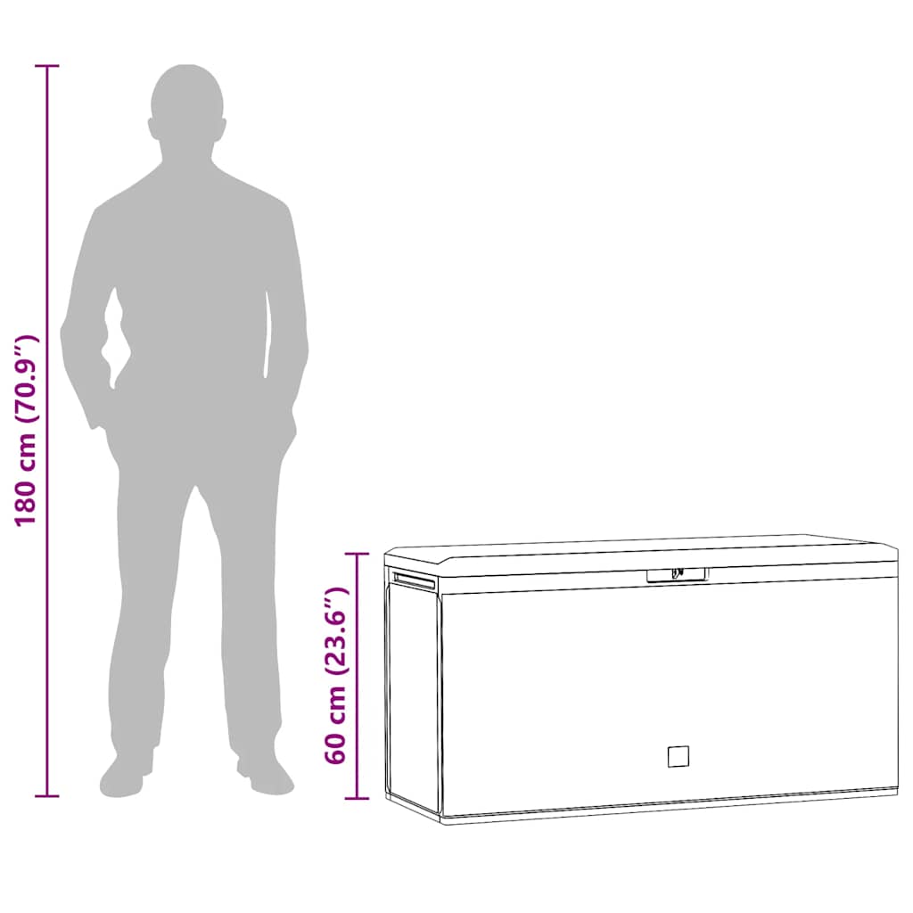 Garden Storage Box Brown 114x47x60 cm