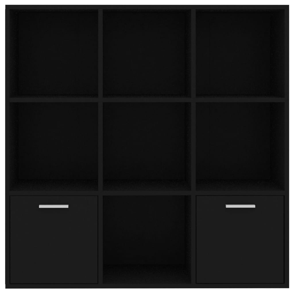 Book Cabinet Black 98x30x98 cm Engineered Wood